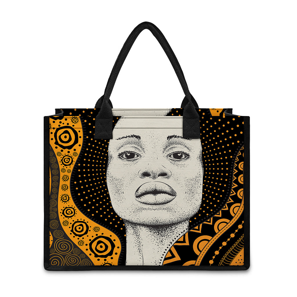 African Woman Print Canvas Tote Bag