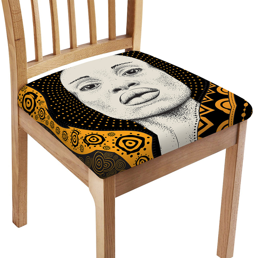 African Woman Print Chair Cushion Cover