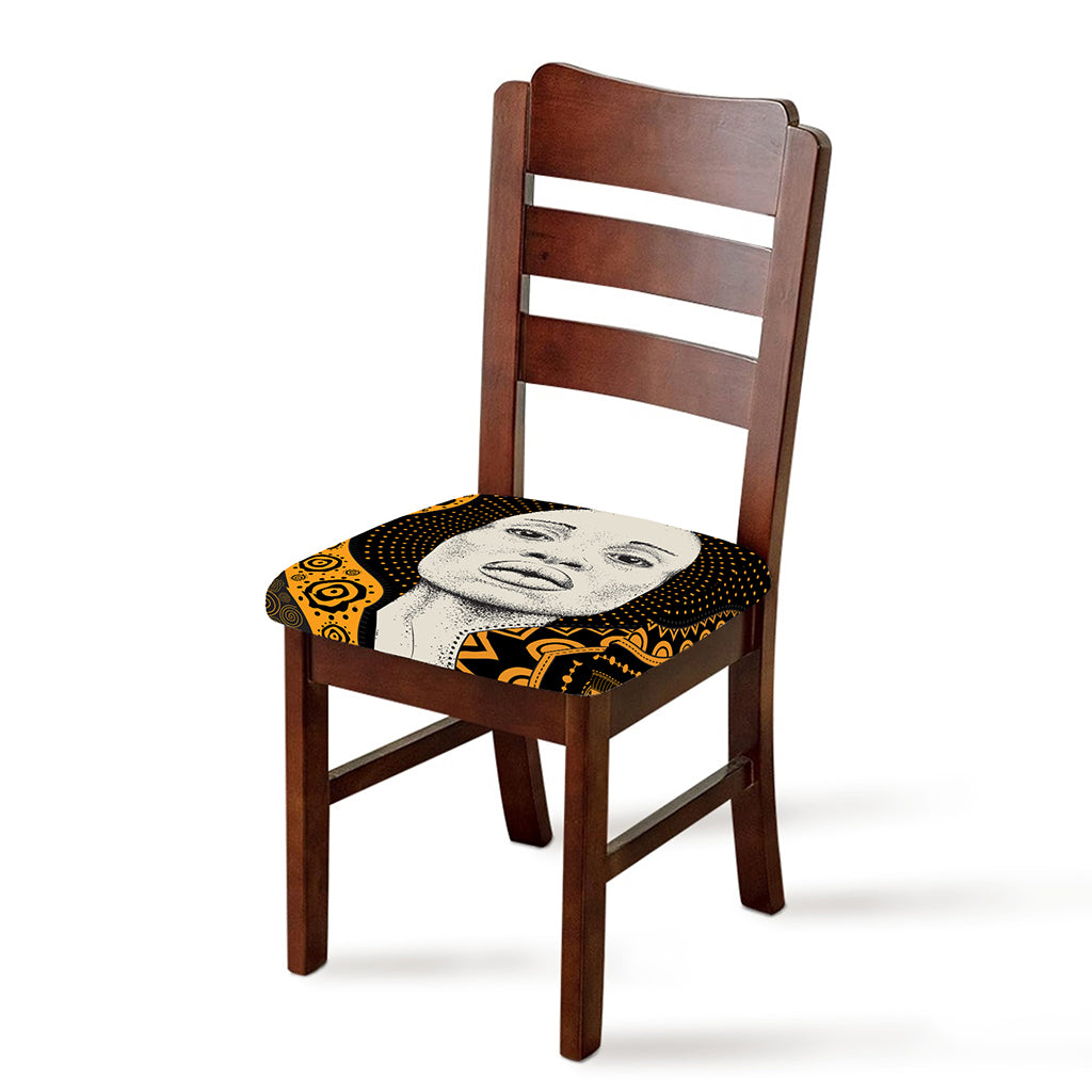 African Woman Print Chair Cushion Cover