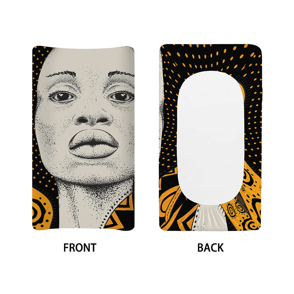 African Woman Print Changing Pad Cover