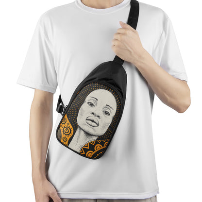 African Woman Print Chest Bag