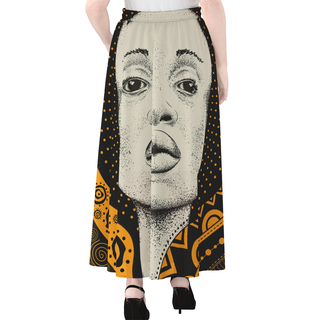 African Woman Print Chiffon Maxi Skirt