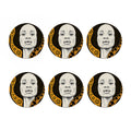 African Woman Print Coaster Set