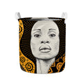 African Woman Print Collapsible Laundry Basket