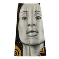African Woman Print Cotton Front Slit Maxi Skirt