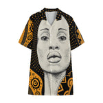 African Woman Print Cotton Hawaiian Shirt