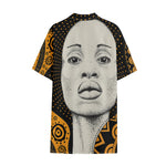 African Woman Print Cotton Hawaiian Shirt