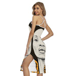 African Woman Print Cross Back Cami Dress