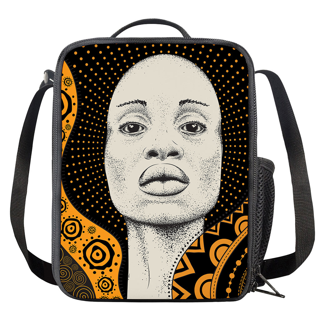 African Woman Print Crossbody Lunch Bag