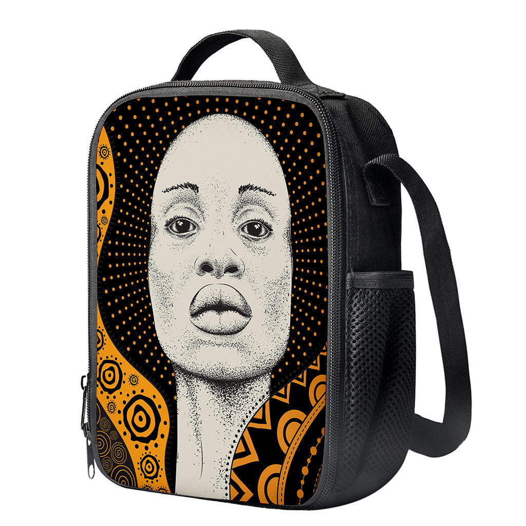 African Woman Print Crossbody Lunch Bag