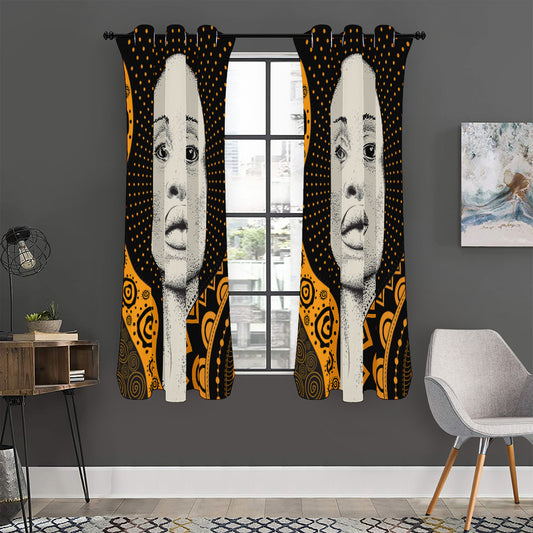 African Woman Print Curtain