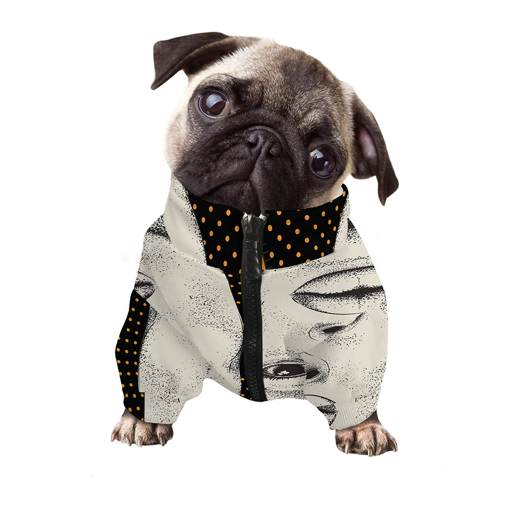 African Woman Print Dog Zip Up Jacket