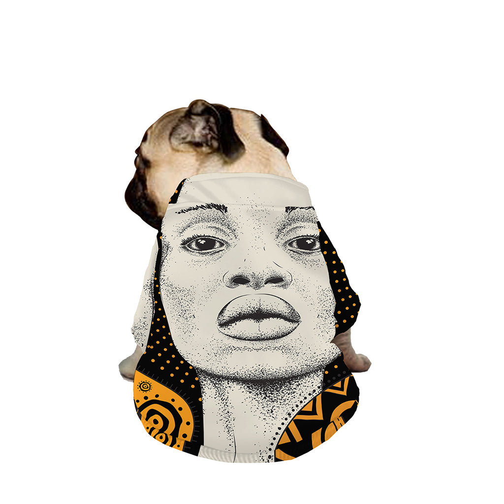 African Woman Print Dog Zip Up Jacket