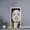 African Woman Print Door Sticker