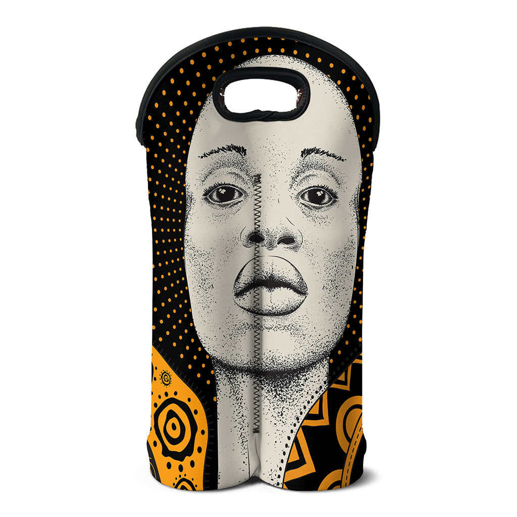 African Woman Print Double Neoprene Wine Tote