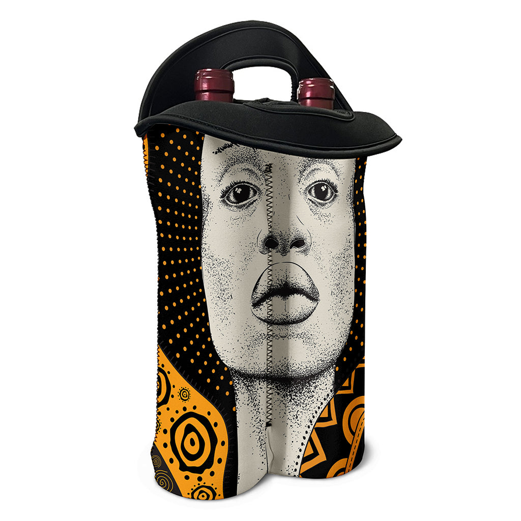 African Woman Print Double Neoprene Wine Tote