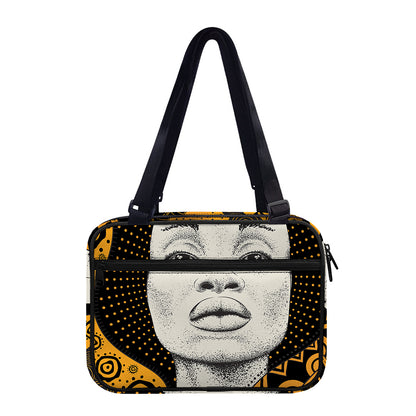 African Woman Print Double Strap Bible Bag