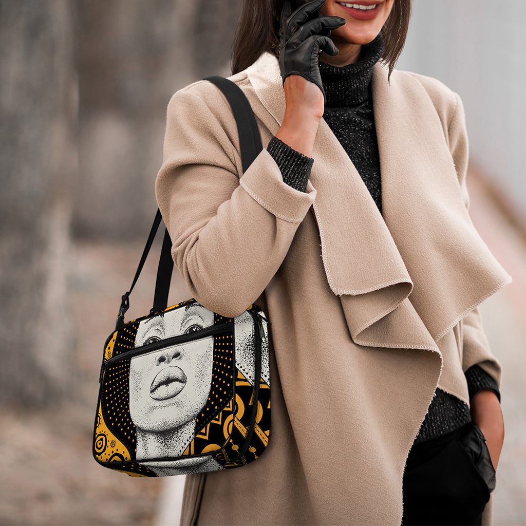 African Woman Print Double Strap Bible Bag