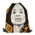 African Woman Print Drawstring Bag