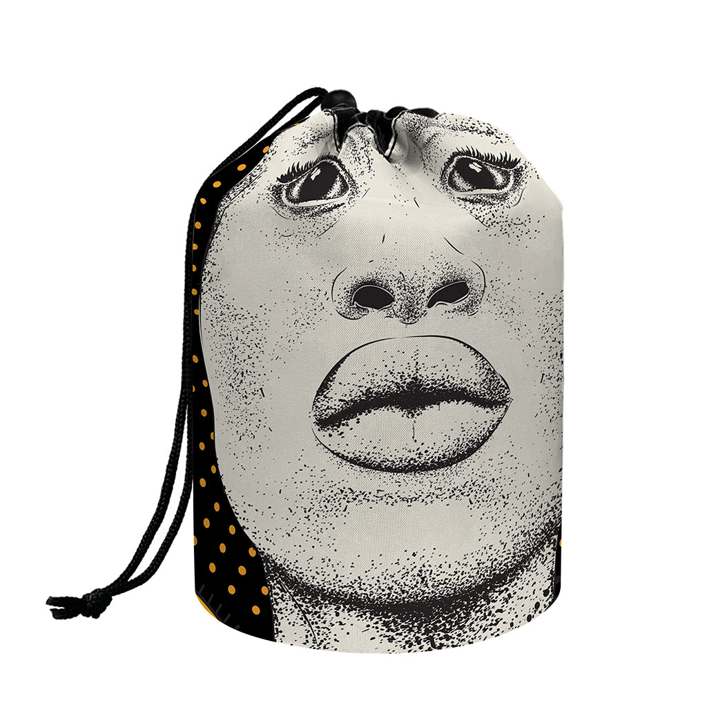 African Woman Print Drawstring Makeup Bag