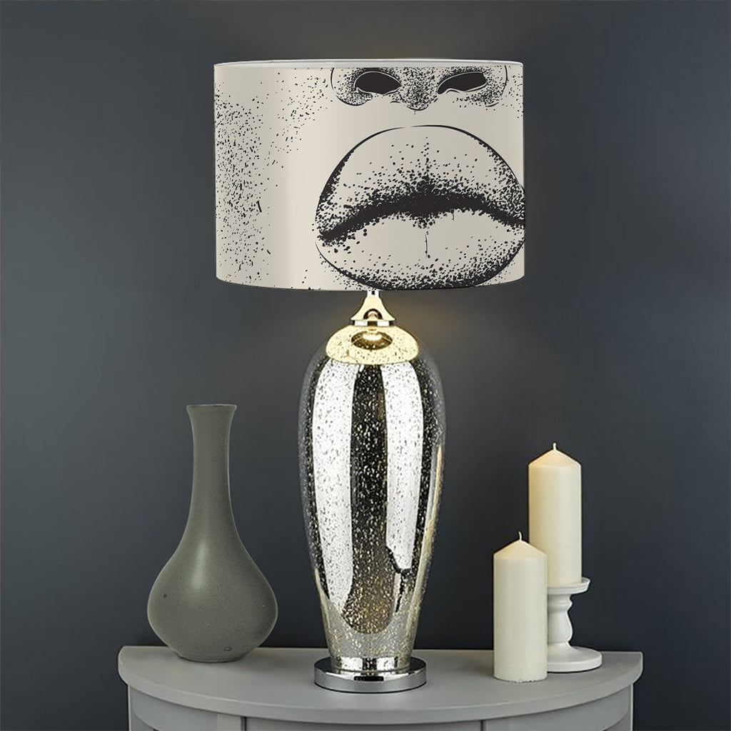 African Woman Print Drum Lamp Shade
