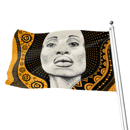 African Woman Print Flag