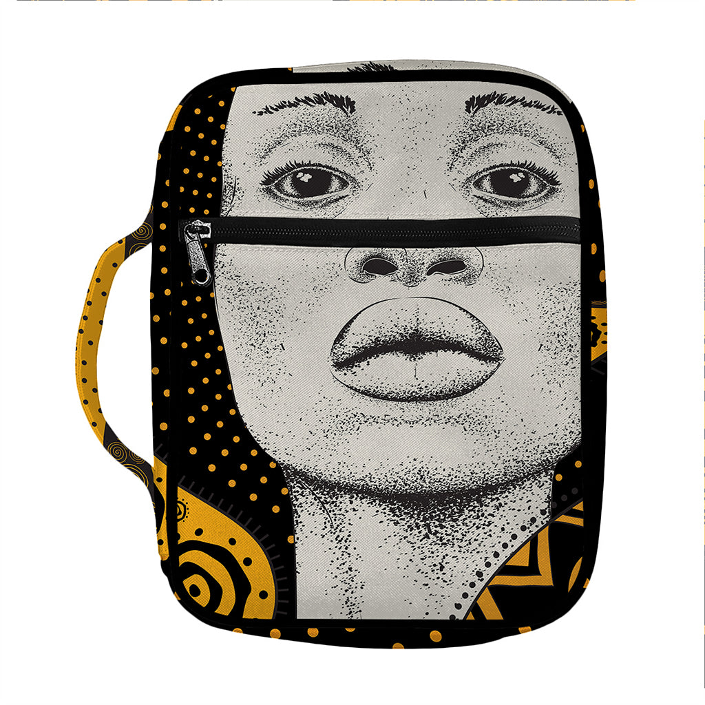African Woman Print Front Pocket Bible Bag