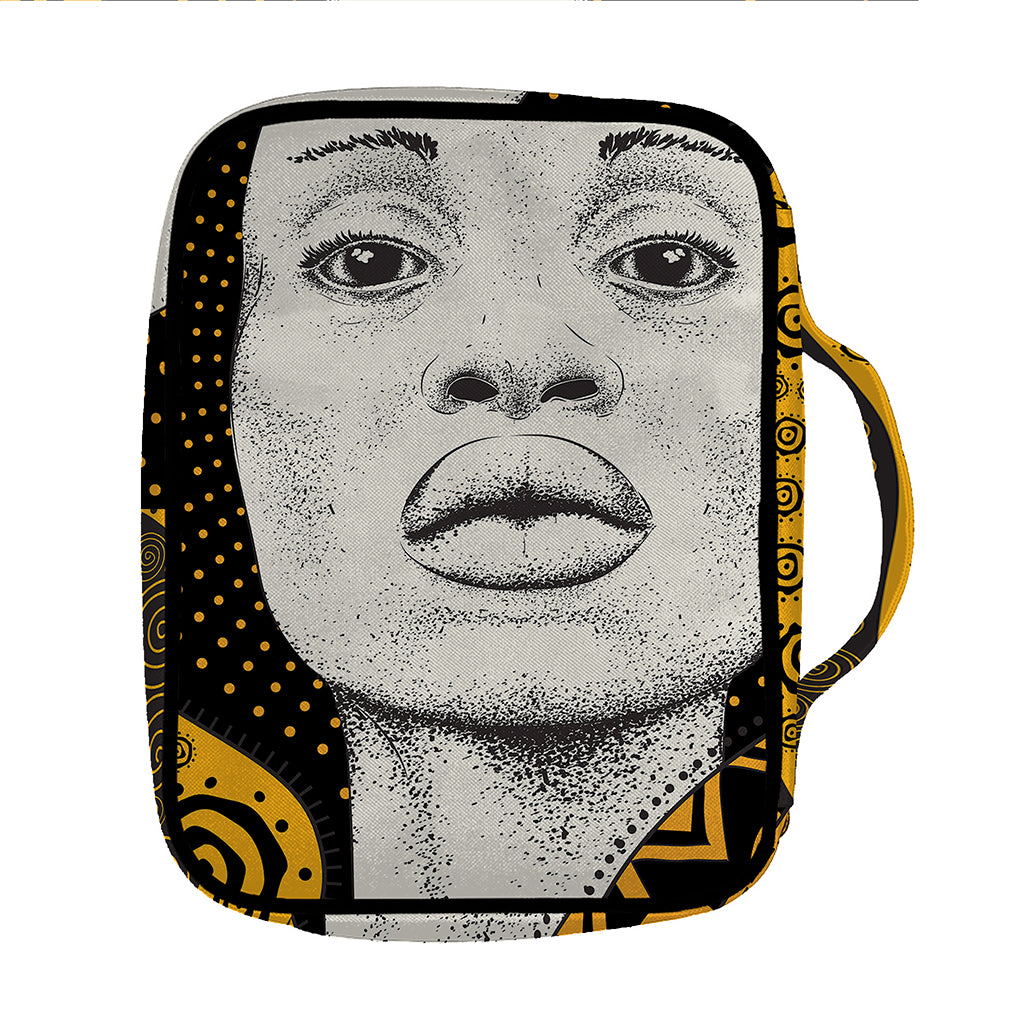 African Woman Print Front Pocket Bible Bag