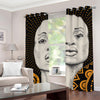 African Woman Print Grommet Curtains