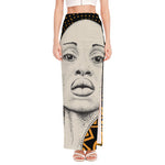African Woman Print High Slit Maxi Skirt