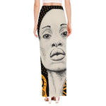 African Woman Print High Slit Maxi Skirt