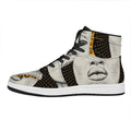 African Woman Print High Top Leather Sneakers