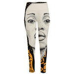 African Woman Print High-Waisted Pocket Leggings