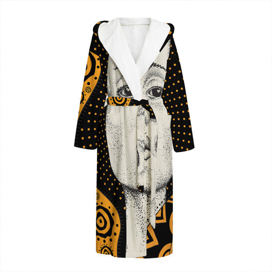 African Woman Print Hooded Bathrobe