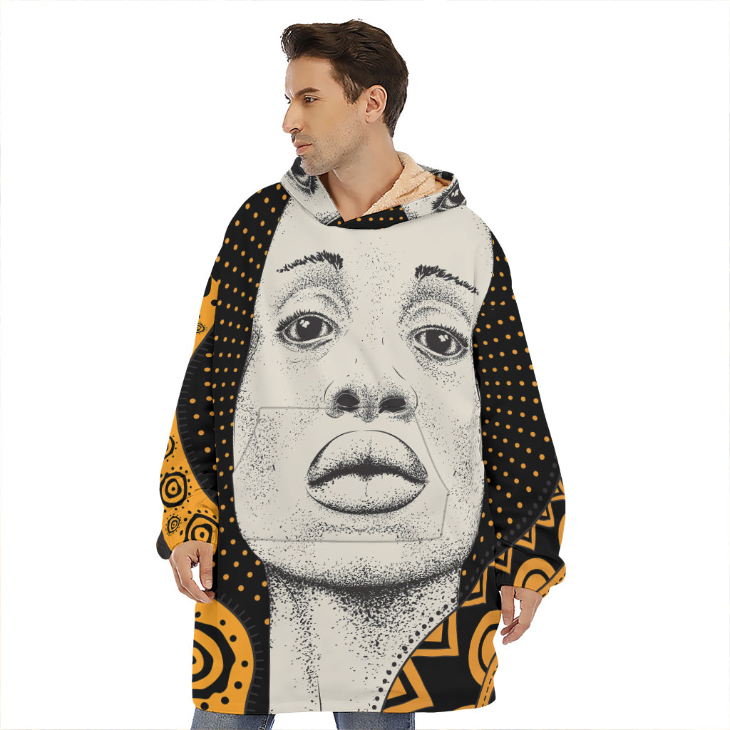 African Woman Print Hoodie Blanket