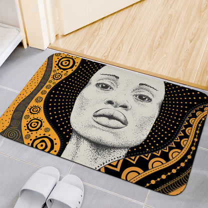 African Woman Print Indoor Door Mat