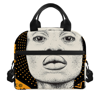 African Woman Print Insulated Lunch Bag