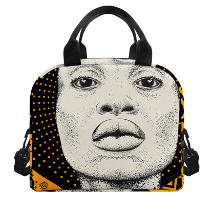 African Woman Print Insulated Lunch Bag