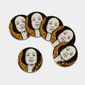 African Woman Print Leather Coaster Set
