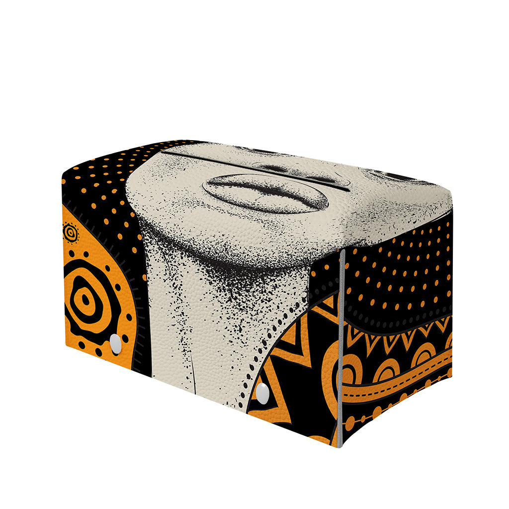 African Woman Print Leather Tissue Box Cover