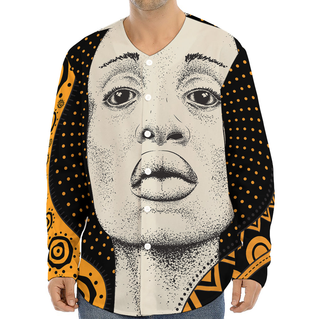 African Woman Print Long Sleeve Baseball Jersey