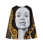 African Woman Print Long Sleeve Short Coat