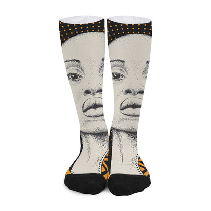 African Woman Print Long Socks