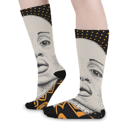 African Woman Print Long Socks