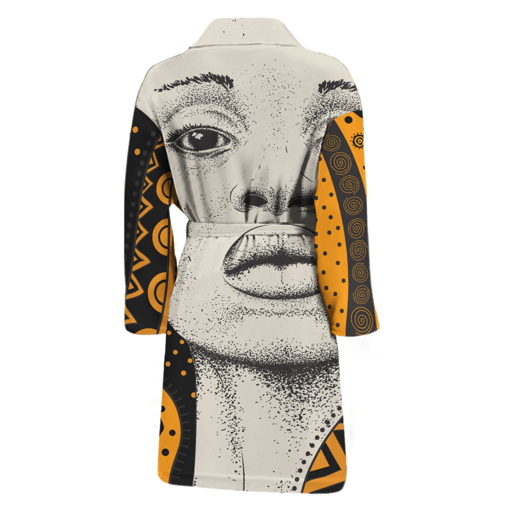 African Woman Print Men's Bathrobe
