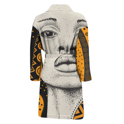 African Woman Print Men's Bathrobe