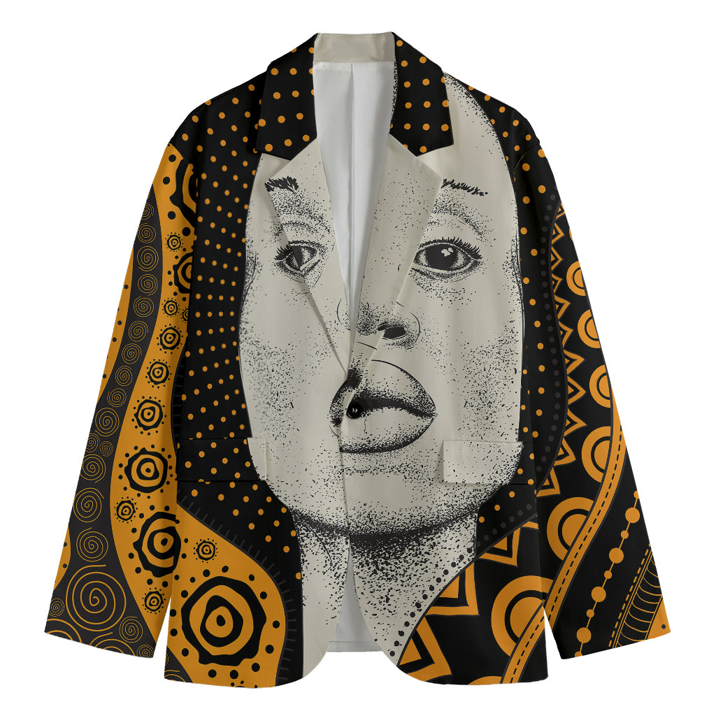 African Woman Print Men's Blazer