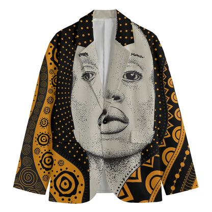 African Woman Print Men's Blazer