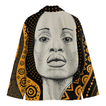 African Woman Print Men's Blazer