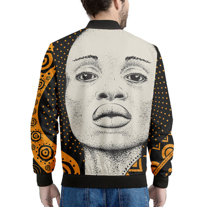 African Woman Print Men's Bomber Jacket
